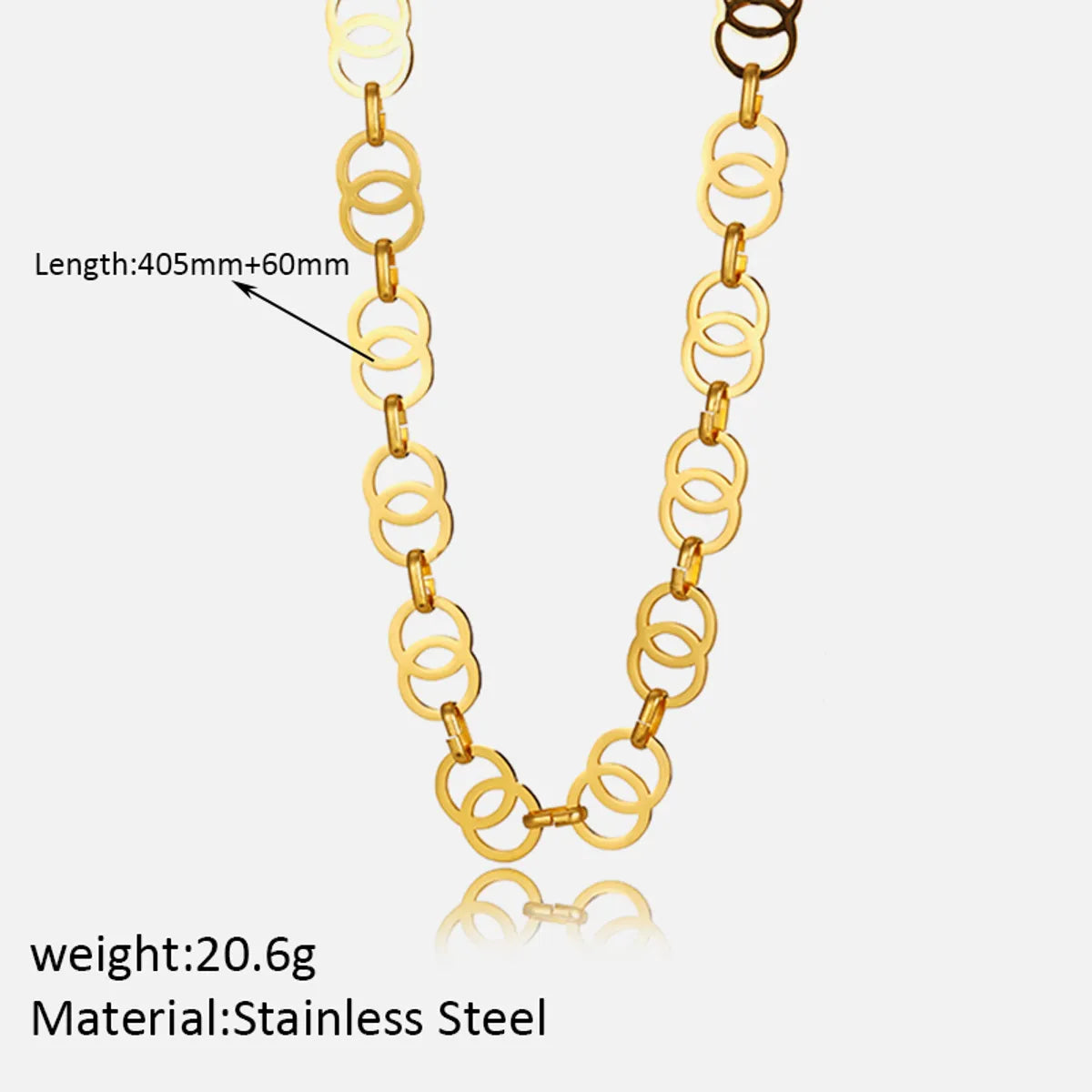 Wholesale Jewelry Simple Style Classic Style Solid Color 304 Stainless Steel 14K Gold Plated Plating Necklace