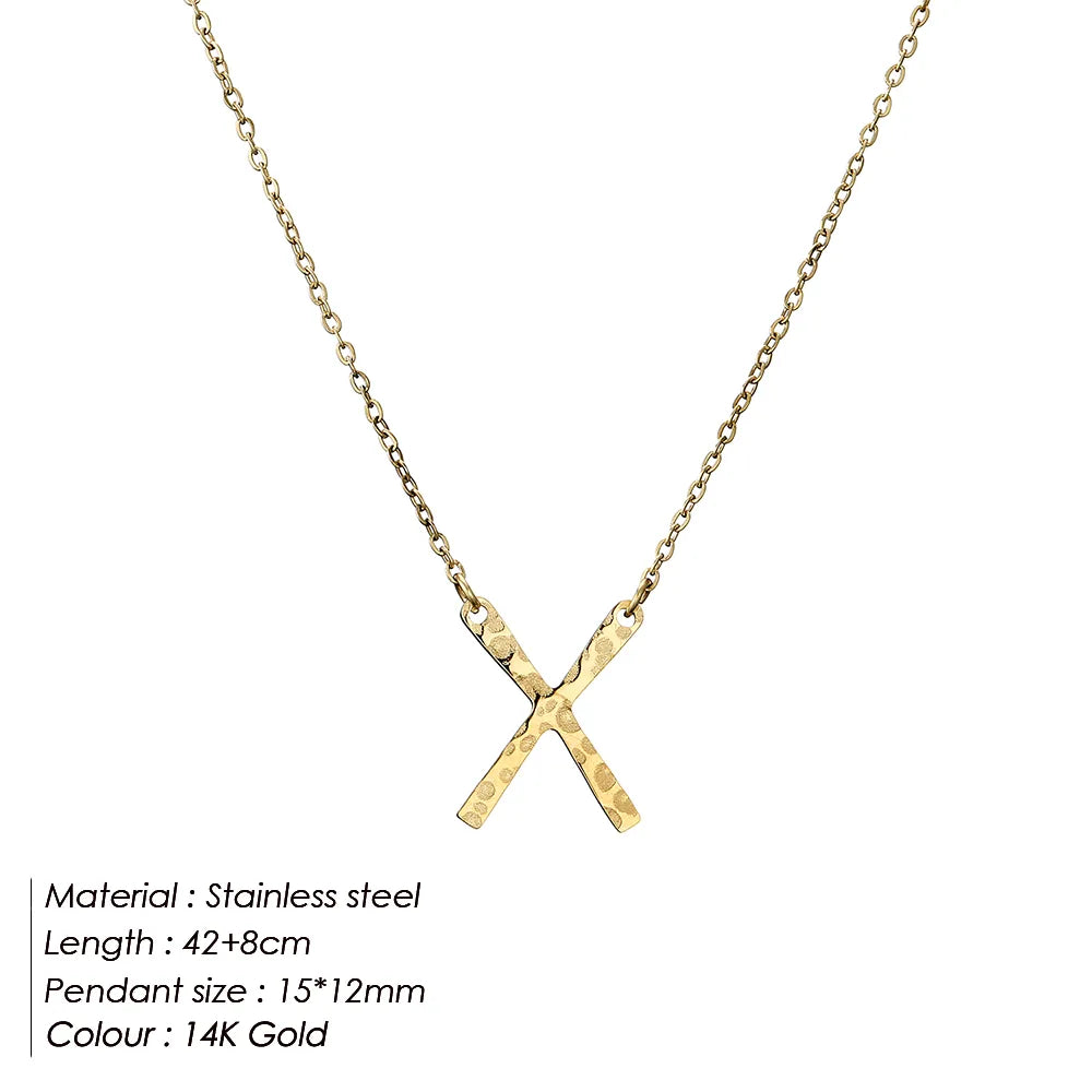 304 Stainless Steel 14K Gold Plated Simple Style Classic Style Plating Solid Color Pendant Necklace