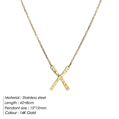 304 Stainless Steel 14K Gold Plated Simple Style Classic Style Plating Solid Color Pendant Necklace