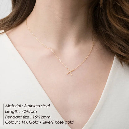 304 Stainless Steel 14K Gold Plated Simple Style Classic Style Plating Solid Color Pendant Necklace