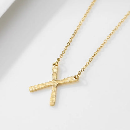 304 Stainless Steel 14K Gold Plated Simple Style Classic Style Plating Solid Color Pendant Necklace