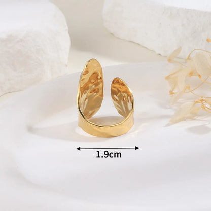 304 Stainless Steel 14K Gold Plated Simple Style Geometric Open Rings