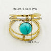 304 Stainless Steel 14K Gold Plated Vintage Style Roman Style Commute Plating Hollow Out Inlay Geometric Flower Turquoise Rings