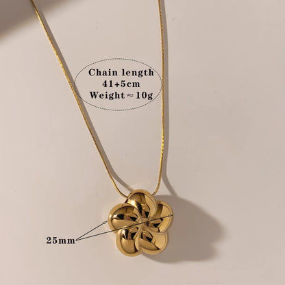 Wholesale Jewelry Casual Sweet Flower 304 Stainless Steel No Inlaid 16K Gold Plated White Gold Plated Gold Plated Earrings Necklace