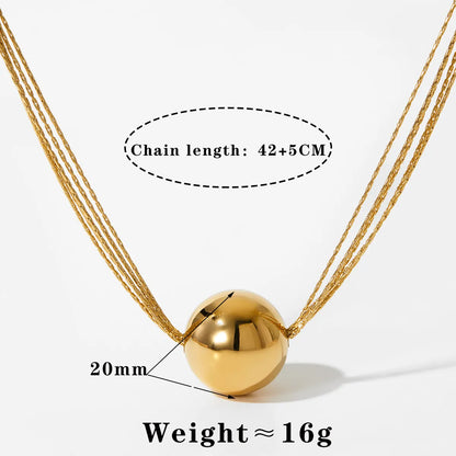 Wholesale Jewelry Modern Style Round 304 Stainless Steel No Inlaid 16K Gold Plated White Gold Plated Gold Plated Layered Necklace