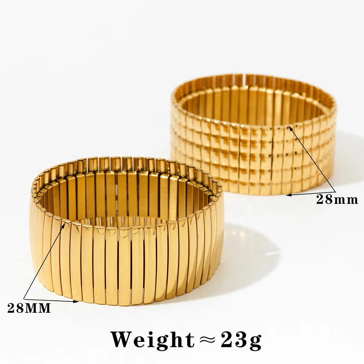 Modern Style Stripe 304 Stainless Steel 16K Gold Plated White Gold Plated Gold Plated Bangle In Bulk