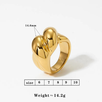 304 Stainless Steel 16K Gold Plated White Gold Plated Casual Plating Heart Shape Rings