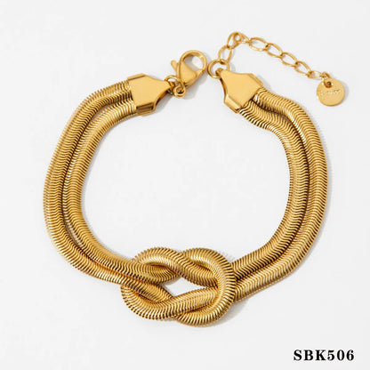 304 Stainless Steel 16K Gold Plated White Gold Plated Gold Plated Casual Knot Bracelets Earrings Necklace