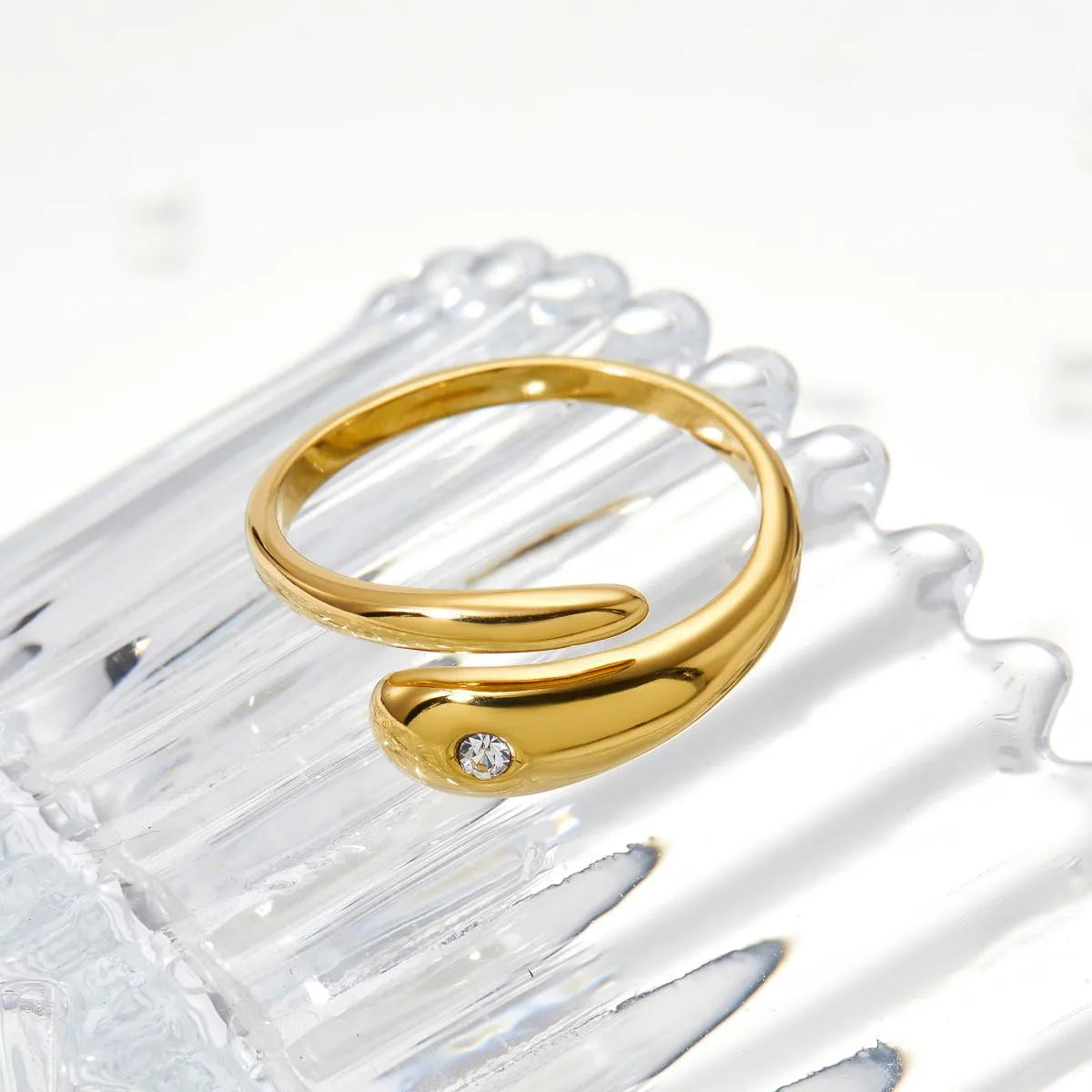 304 Stainless Steel 16K Gold Plated White Gold Plated Gold Plated Casual Plating Solid Color Rings