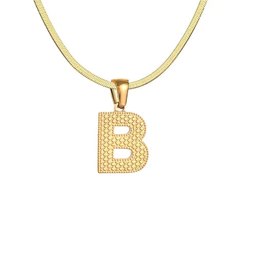 Wholesale Jewelry Basic Modern Style Classic Style Letter 304 Stainless Steel 18K Gold Plated Pendant Necklace