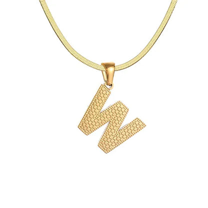 Wholesale Jewelry Basic Modern Style Classic Style Letter 304 Stainless Steel 18K Gold Plated Pendant Necklace