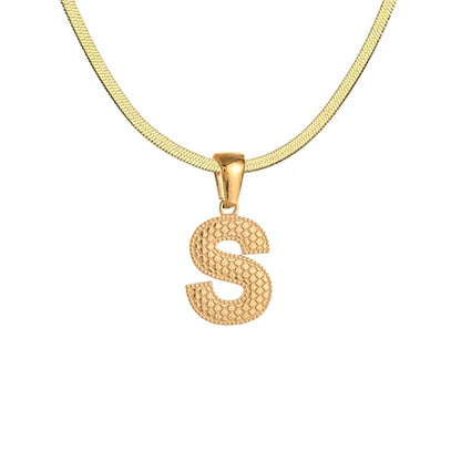 Wholesale Jewelry Basic Modern Style Classic Style Letter 304 Stainless Steel 18K Gold Plated Pendant Necklace