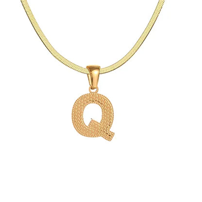 Wholesale Jewelry Basic Modern Style Classic Style Letter 304 Stainless Steel 18K Gold Plated Pendant Necklace