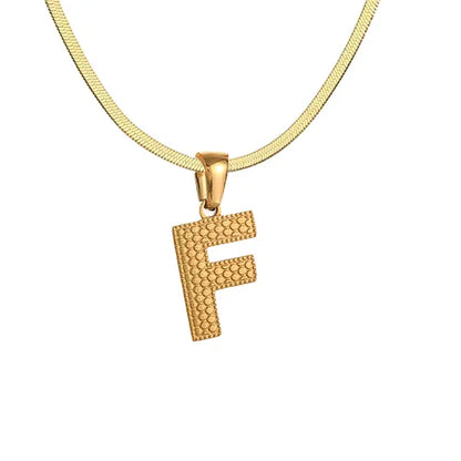 Wholesale Jewelry Basic Modern Style Classic Style Letter 304 Stainless Steel 18K Gold Plated Pendant Necklace