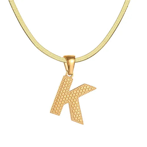 Wholesale Jewelry Basic Modern Style Classic Style Letter 304 Stainless Steel 18K Gold Plated Pendant Necklace