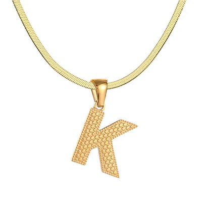 Wholesale Jewelry Basic Modern Style Classic Style Letter 304 Stainless Steel 18K Gold Plated Pendant Necklace