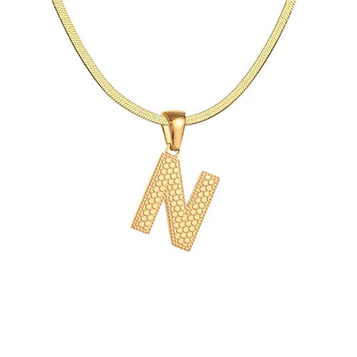 Wholesale Jewelry Basic Modern Style Classic Style Letter 304 Stainless Steel 18K Gold Plated Pendant Necklace