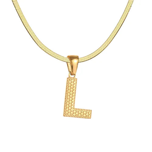 Wholesale Jewelry Basic Modern Style Classic Style Letter 304 Stainless Steel 18K Gold Plated Pendant Necklace