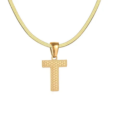 Wholesale Jewelry Basic Modern Style Classic Style Letter 304 Stainless Steel 18K Gold Plated Pendant Necklace