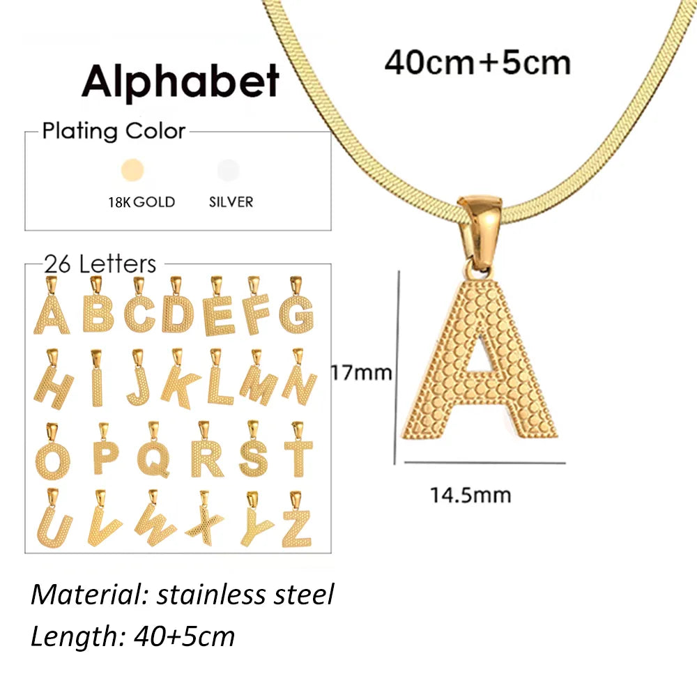 Wholesale Jewelry Basic Modern Style Classic Style Letter 304 Stainless Steel 18K Gold Plated Pendant Necklace