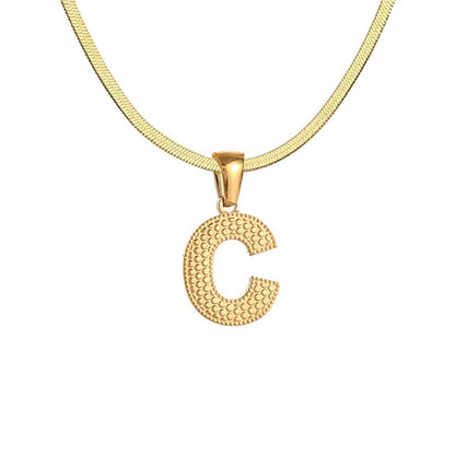 Wholesale Jewelry Basic Modern Style Classic Style Letter 304 Stainless Steel 18K Gold Plated Pendant Necklace