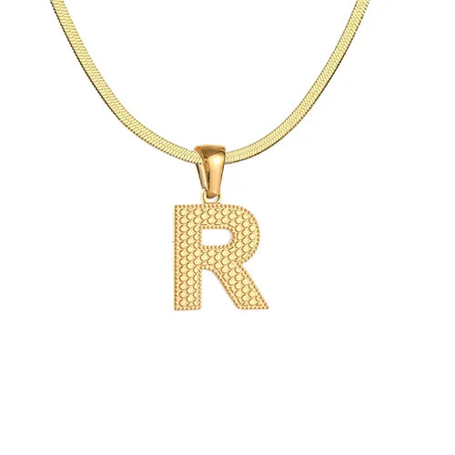 Wholesale Jewelry Basic Modern Style Classic Style Letter 304 Stainless Steel 18K Gold Plated Pendant Necklace