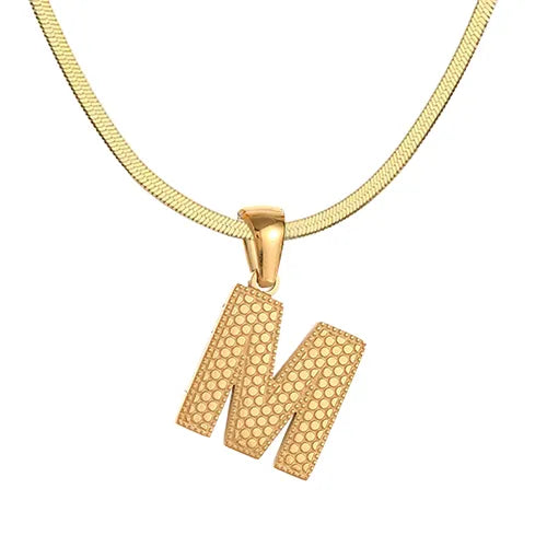 Wholesale Jewelry Basic Modern Style Classic Style Letter 304 Stainless Steel 18K Gold Plated Pendant Necklace