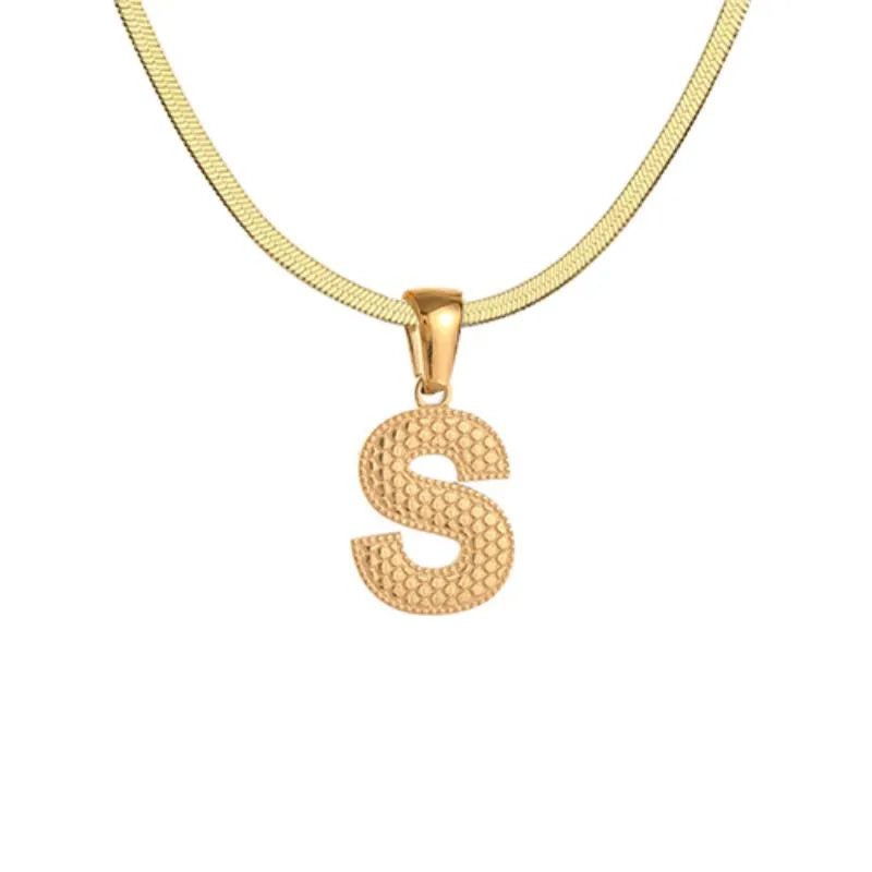 Wholesale Jewelry Basic Modern Style Classic Style Letter 304 Stainless Steel 18K Gold Plated Pendant Necklace