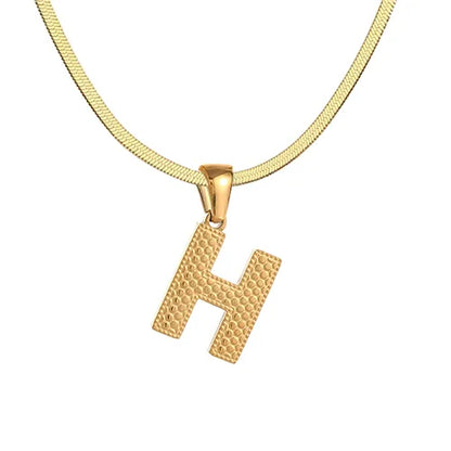 Wholesale Jewelry Basic Modern Style Classic Style Letter 304 Stainless Steel 18K Gold Plated Pendant Necklace