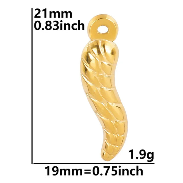 304 Stainless Steel 18K Gold Plated Basic Modern Style Classic Style Plating Chili Pendant Necklace