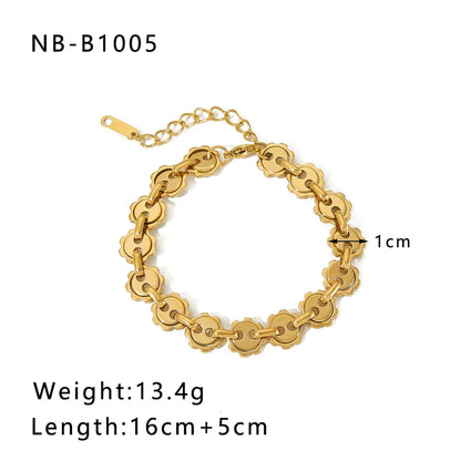 304 Stainless Steel 18K Gold Plated Basic Modern Style Classic Style Plating Geometric Solid Color Bracelets