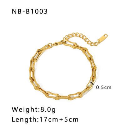 304 Stainless Steel 18K Gold Plated Basic Modern Style Classic Style Plating Geometric Solid Color Bracelets