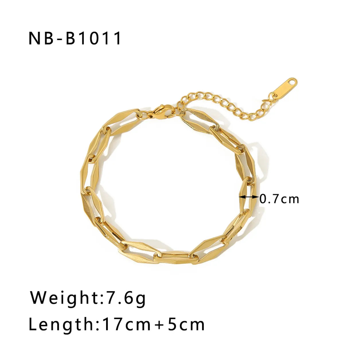 304 Stainless Steel 18K Gold Plated Basic Modern Style Classic Style Plating Geometric Solid Color Bracelets