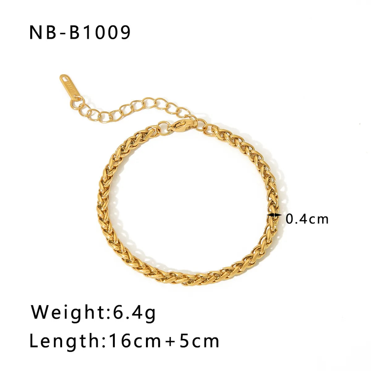 304 Stainless Steel 18K Gold Plated Basic Modern Style Classic Style Plating Geometric Solid Color Bracelets