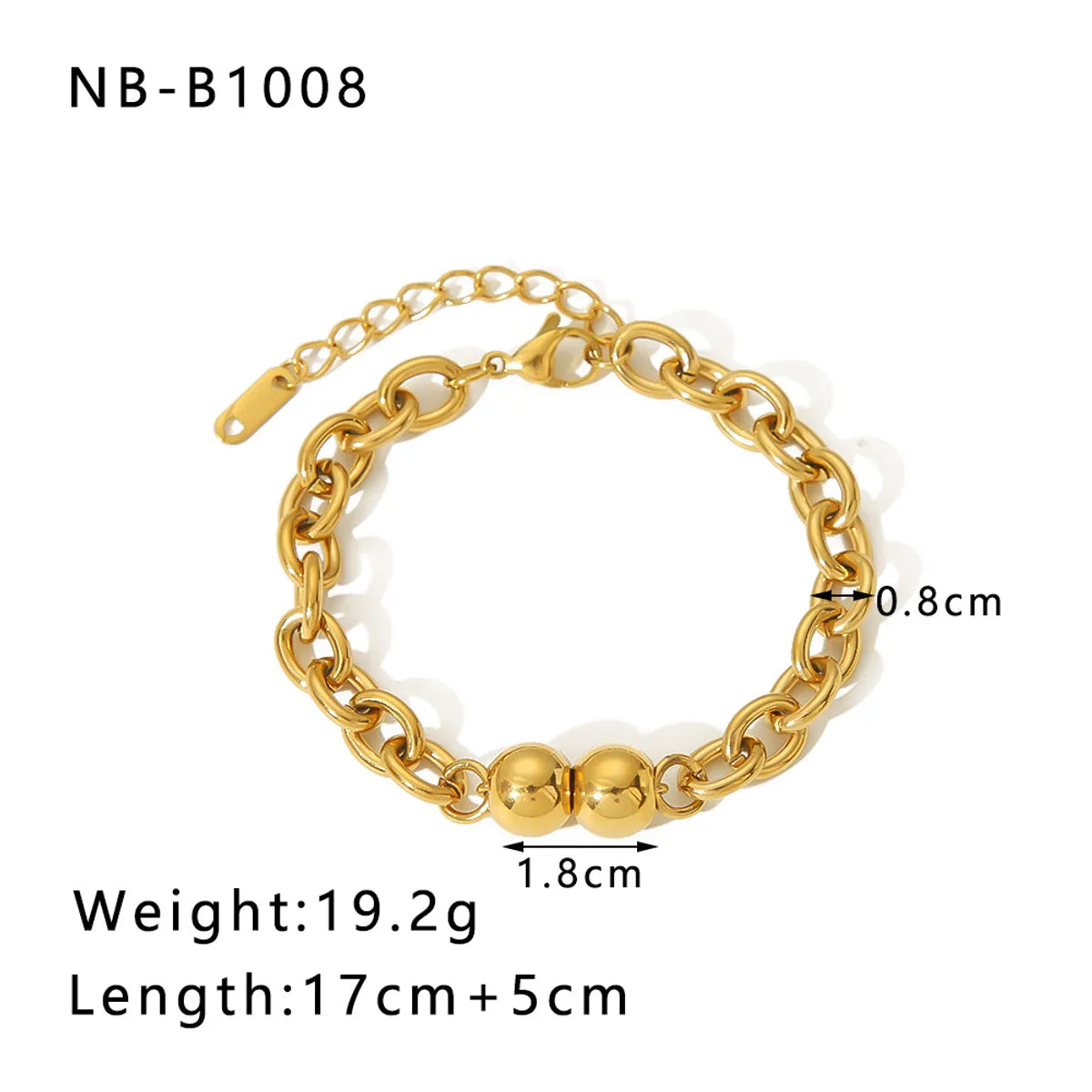 304 Stainless Steel 18K Gold Plated Basic Modern Style Classic Style Plating Geometric Solid Color Bracelets