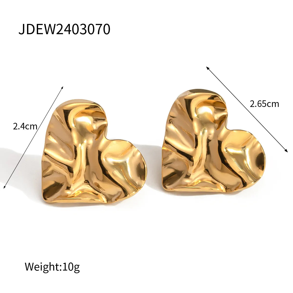 304 Stainless Steel 18K Gold Plated Basic Modern Style Classic Style Plating Heart Shape Rings Earrings