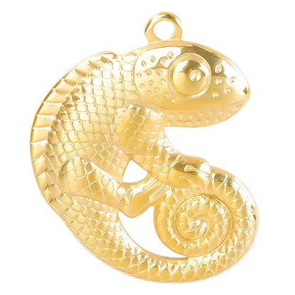 304 Stainless Steel 18K Gold Plated Basic Modern Style Classic Style Plating Lizard Pendant Necklace