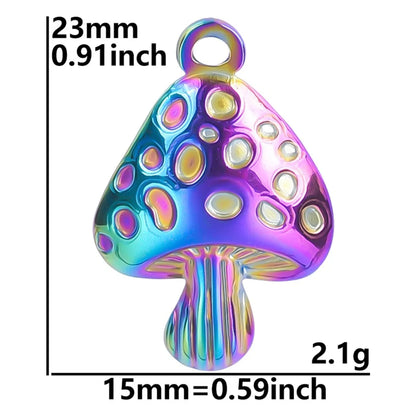 304 Stainless Steel 18K Gold Plated Basic Modern Style Classic Style Plating Mushroom Pendant Necklace