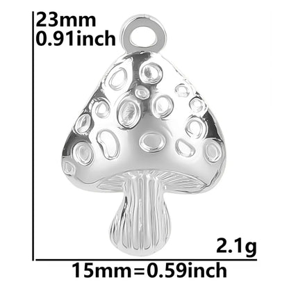 304 Stainless Steel 18K Gold Plated Basic Modern Style Classic Style Plating Mushroom Pendant Necklace