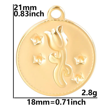 304 Stainless Steel 18K Gold Plated Basic Modern Style Classic Style Plating Rose Pendant Necklace