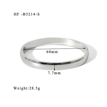 304 Stainless Steel 18K Gold Plated Basic Modern Style Classic Style Plating Round Solid Color Bangle