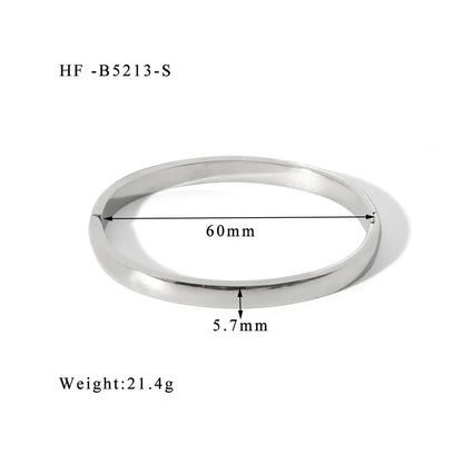 304 Stainless Steel 18K Gold Plated Basic Modern Style Classic Style Plating Round Solid Color Bangle