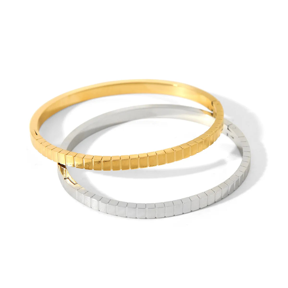 304 Stainless Steel 18K Gold Plated Basic Modern Style Classic Style Plating Solid Color Bangle