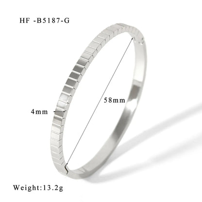 304 Stainless Steel 18K Gold Plated Basic Modern Style Classic Style Plating Solid Color Bangle