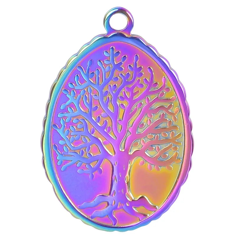 304 Stainless Steel 18K Gold Plated Basic Modern Style Classic Style Plating Tree Pendant Necklace