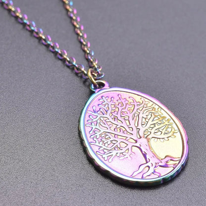 304 Stainless Steel 18K Gold Plated Basic Modern Style Classic Style Plating Tree Pendant Necklace