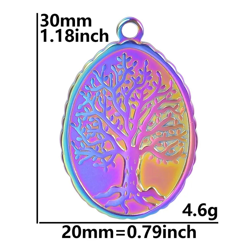 304 Stainless Steel 18K Gold Plated Basic Modern Style Classic Style Plating Tree Pendant Necklace