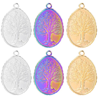 304 Stainless Steel 18K Gold Plated Basic Modern Style Classic Style Plating Tree Pendant Necklace