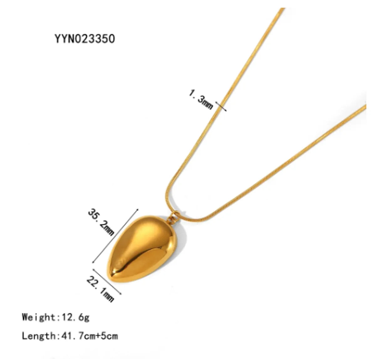 304 Stainless Steel 18K Gold Plated Basic Modern Style Polishing Plating Geometric Solid Color Pendant Necklace