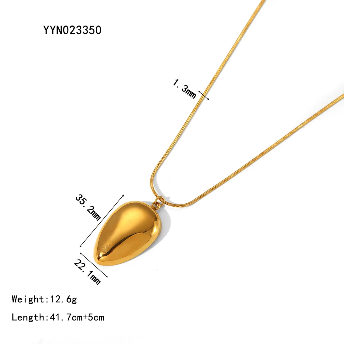 304 Stainless Steel 18K Gold Plated Basic Modern Style Polishing Plating Geometric Solid Color Pendant Necklace